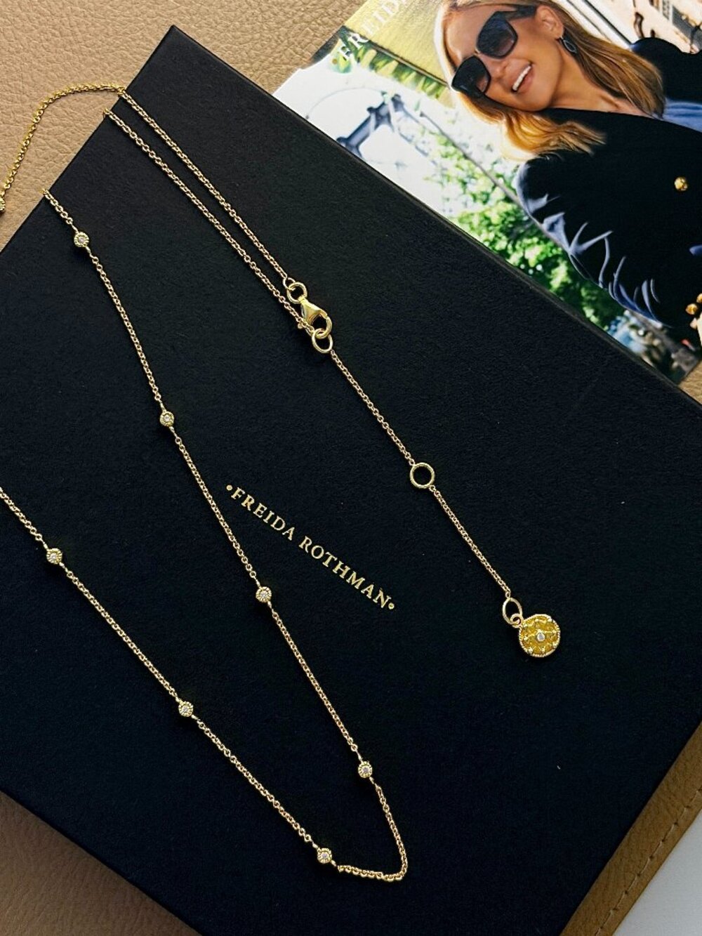 FREIDA ROTHMAN - Diamond by the Yard Gold Chain Necklace